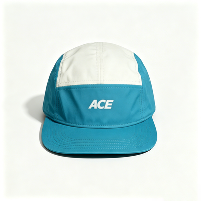 5 Panel Camper Hat with Flat Brim Sports Mesh Sweatband One Size Fits All for Outdoor Activities