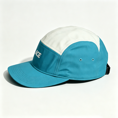 5 Panel Camper Hat with Flat Brim Sports Mesh Sweatband One Size Fits All for Outdoor Activities