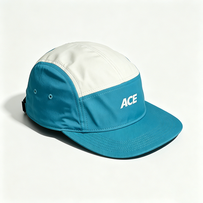 5 Panel Camper Hat with Flat Brim Sports Mesh Sweatband One Size Fits All for Outdoor Activities