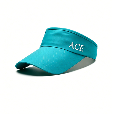 Adjustable strap type sun visor cap made of 100 percent polyester ideal for running golf tennis and other outdoor sports