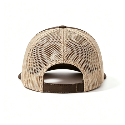 Unisex trucker cap designed with breathable mesh back adjustable snap closure and durable fabric ideal for everyday outdoor wear