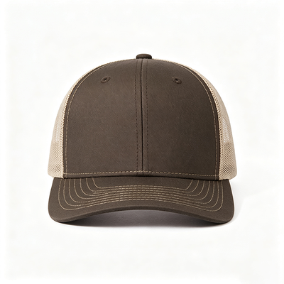 Unisex trucker cap designed with breathable mesh back adjustable snap closure and durable fabric ideal for everyday outdoor wear