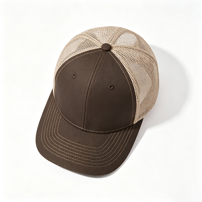 Unisex trucker cap designed with breathable mesh back adjustable snap closure and durable fabric ideal for everyday outdoor wear