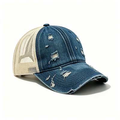 High Profile 6 Panel Trucker Cap featuring cotton fabric ideal for outdoor activities casual fashion and team branding