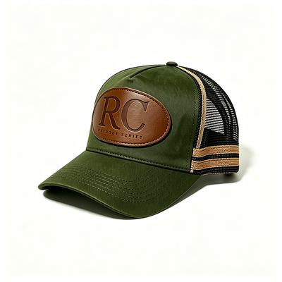 6 Panel Constructed Trucker Mesh Cap Featuring Breathable Mesh Back Adjustable Snap Closure Ideal for Events and Uniforms