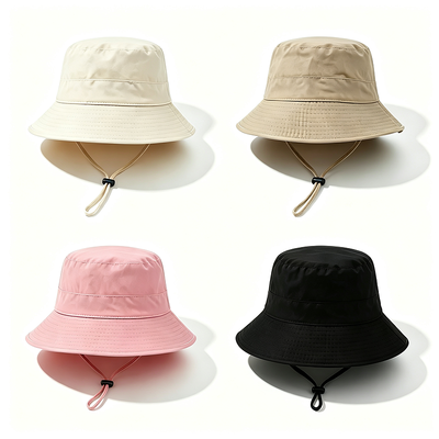 Recycled Sustainable Materials Fisherman Bucket Hat with 100% Cotton Lining and Wide Brim Sun Protection
