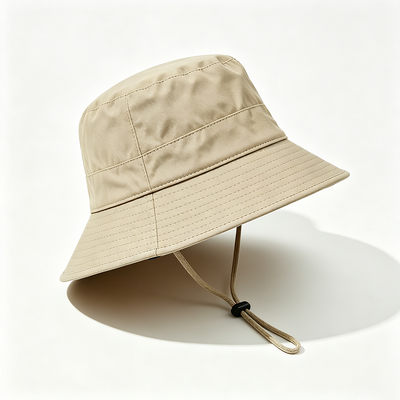 Recycled Sustainable Materials Fisherman Bucket Hat with 100% Cotton Lining and Wide Brim Sun Protection