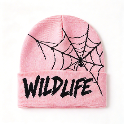 Wildlife Spider Web Beanie Crafted for Street Style Soft Warm Headwear Offering Comfort and Durability