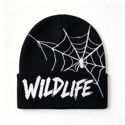 Wildlife Spider Web Beanie Crafted for Street Style Soft Warm Headwear Offering Comfort and Durability
