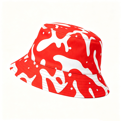 Polyester Cotton Bucket Hat Wide Brim Printed Fisherman Hat Outdoor Sun Hat For Camping Hiking Beach Travel