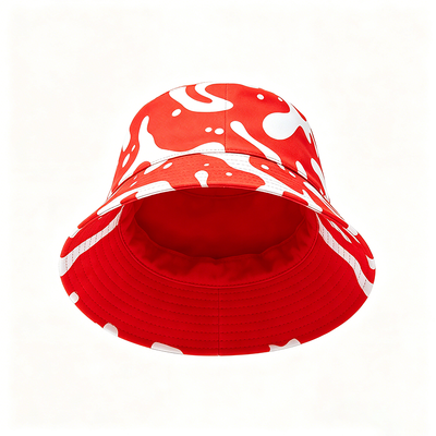 Polyester Cotton Bucket Hat Wide Brim Printed Fisherman Hat Outdoor Sun Hat For Camping Hiking Beach Travel