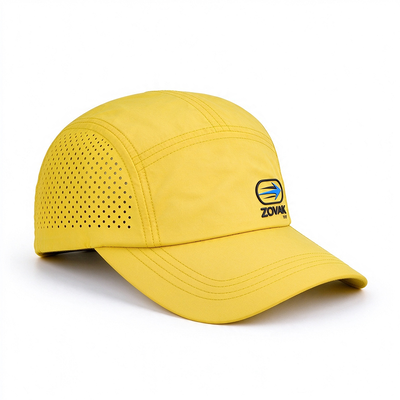 Quick Dry 5 Panel Camper Hat with Sports Mesh Sweatband and Contrast Stitching Five Panel Hat for Summer Outdoor