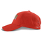 Good quality red 6 panel curved cap sublimation red hats