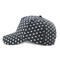 Curved Brim Baseball Cap / Youth Fitted Baseball Hats With Plain Black White Dot Printed