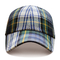 Fashion Checked Six Panel Plaid Baseball Hat / Unisex Baseball Caps With Custom Buckle