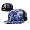 100% Polyester Camo Flat Brim Trucker Hat , Unisex Fitted 5 Panel Hat With Plastic Buckle