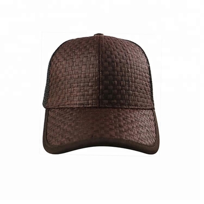 Fashion Cool Design 6 Panel Trucker Cap Custom Size Brown Color Eco Friendly