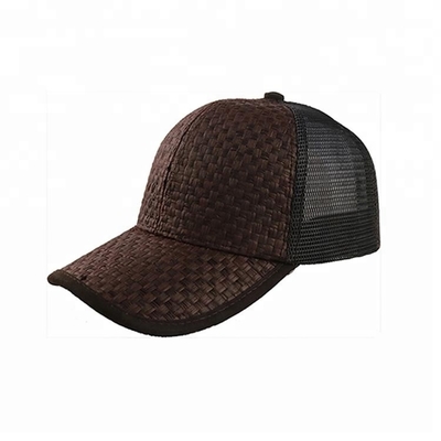 Fashion Cool Design 6 Panel Trucker Cap Custom Size Brown Color Eco Friendly