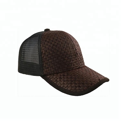 Fashion Cool Design 6 Panel Trucker Cap Custom Size Brown Color Eco Friendly