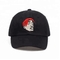 100% Cotton Black Embroidered Baseball Caps For Men Curved Visor Style