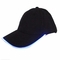 Pure Cotton Six Panel Baseball Caps With Led Lights Built In Flat Or Curved Visor