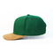 Pre Printed Adjustable Snapback Hat / Green Color Cotton Snapback Baseball Caps