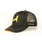 Custom Unisex 5 Panel Trucker Cap Hat , Customized Black 3D Embroidery Mesh Hat