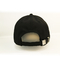 OEM Metal Buckle 6 Panel Baseball Cap Embroidery Logo Curve Brim Custom Twill Cotton Black