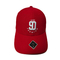 Cute Red Custom 3D Embroidery Baseball Caps 100% Cotton Twill Material
