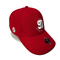 Cute Red Custom 3D Embroidery Baseball Caps 100% Cotton Twill Material