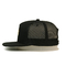 Adjustable Snapback Trucker Cap Mesh Hat Flat Bill Black  Cotton Twill Seam Tape