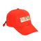 Unisex Red 6 Panel Structured Custom Baseball Hats Sublimation Logo