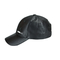 Comfortable Black Leather Material Sports Dad Hats With Metal Buckle
