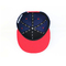 Customized Black 6 Panel Wool Snapback Caps 3D Rubber Printed Logo