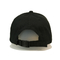 Black 6 Panel Curved Brim Custom Baseball Caps With Plastic Buckle Hats Bsci