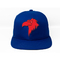Size 58cm Flat Brim Snapback Hats Navy Blue Plastic Buckle Eagle Logo