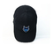 100% Cotton Customized Design Black rubber wolf Logo 6 Panel Baseball Caps Hats