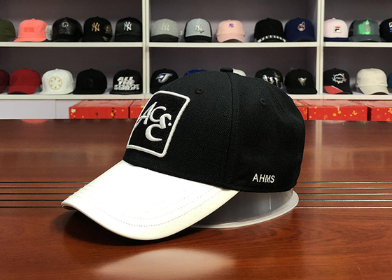 Customize ACE mix color black and white 6panel structured baseball caps hats