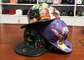 Plastic Buckle Flat Brim Snapback Hats Colorful Digital Sublimation Printed Leather Patch