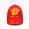 Speical material polyester leather custom printed tiger logo red metal sunday buckle baseball caps