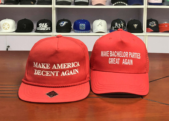 Wholesale cotton twill make America great again red custom logo color baseball hats caps