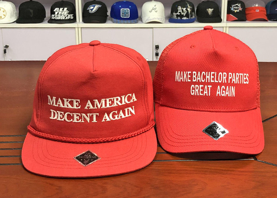 Wholesale cotton twill make America great again red custom logo color baseball hats caps