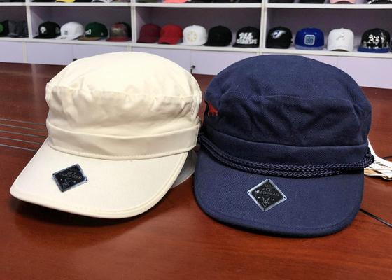 Blue White 100% Cotton 6 Panel 58cm Military Army Caps