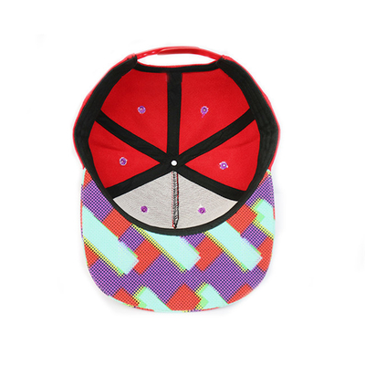 Girls Polyester Fabric Flat Brim Snapback Hats Sublimination Print