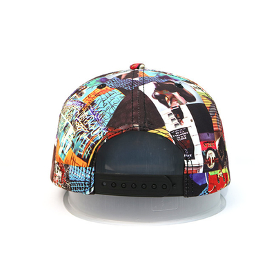 High - End ACE Unisex Creative Graffiti Snapback Curve Brim Cap Leather With Leather Patch