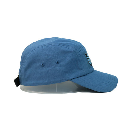 Twill 5 Panel Camper Hat With Screen Printed Nylon Webbing