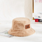 Plain Color Warm Furry Plush Fisherman Bucket Hat For Ladies
