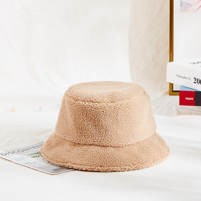 58cm  Warm Winter Plush Faux Mink Fur Bucket Hat