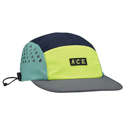 Waterproof Nylon 5 Panel Camper Hat Neon Yellow Running Mesh Cap