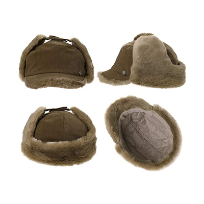 58cm Fur Lined Aviator Cap Male Female Trapper Bomber Snow Hat With Ear Flaps Outdoor Ski Ushanka